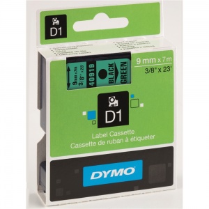 Dymo 9mm Black On Green D1 Tape (40919)