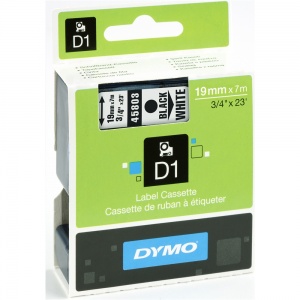Dymo 19mm Black On White D1 Tape (45803)