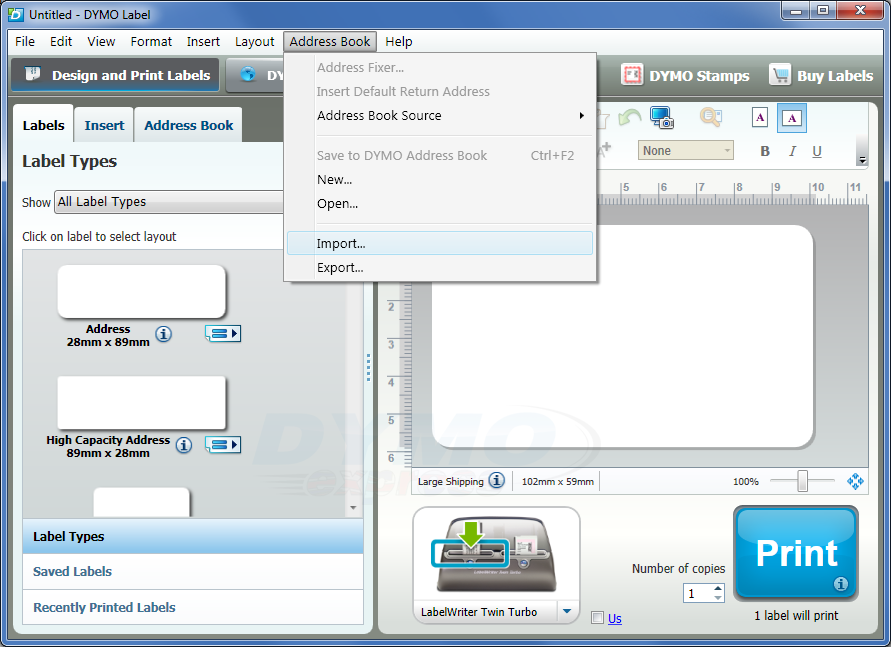 address book software with label printing