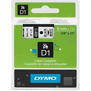 Dymo 9mm Black On White D1 Tape (40913)