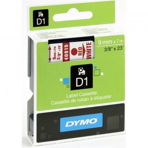 Dymo 9mm Red On White D1 Tape (40915)