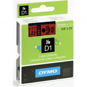 Dymo 9mm Black On Red D1 Tape (40917)