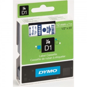 Dymo 12mm Blue On White D1 Tape (45014)