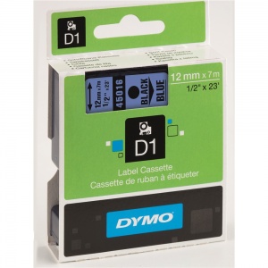 Dymo 12mm Black On Blue D1 Tape (45016)