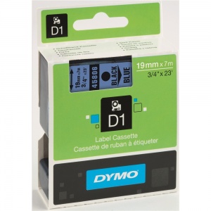 Dymo 19mm Black On Blue D1 Tape (45806)