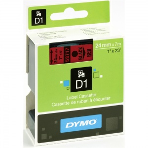 Dymo 24mm Black On Red D1 Tape (53717)
