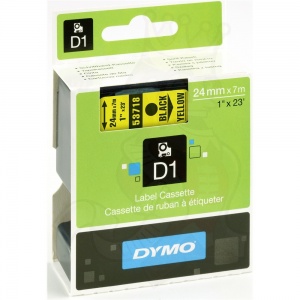 Dymo 24mm Black On Yellow D1 Tape (53718)