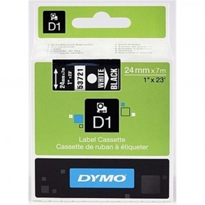 Dymo 24mm White On Black D1 Tape (53721)