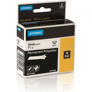 Dymo Rhino 24mm Black on White Polyester Tape (S0773830)