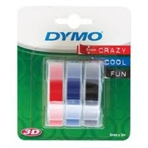 Dymo 9mm Mixed Colours Embossing Tape Pack of 3 (S0847750)