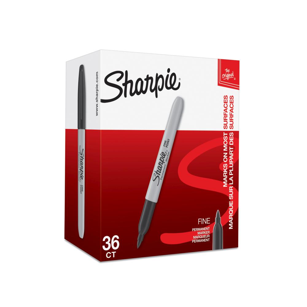 Sharpie Twin Tip Permanent Marker, zeer fijne punt, zwart 8-pack op kleur gesorteerd