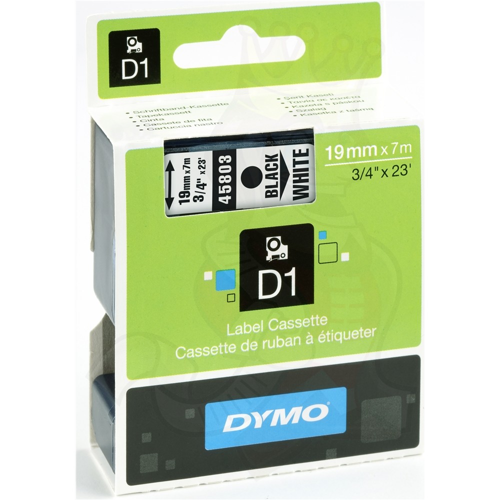 3PK 19mm x7m 45803 Black White Label Tape For DYMO LabelManager D1 3/4" x 23‘ ST