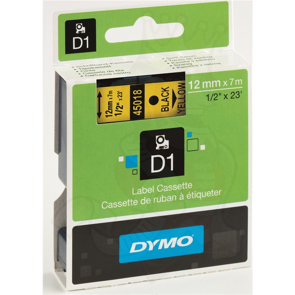 Dymo 16957 - Ruban nylon flexible noir sur blanc 12mm D1 S0718040