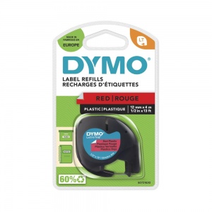 Dymo 12mm Red Plastic LetraTAG tape (91203)