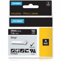 Dymo Rhino 24mm White on Black Vinyl Tape (1805432)
