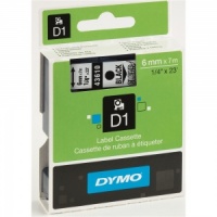 Dymo 6mm Black On Clear D1 Tape (43610)
