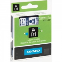 Dymo 12mm Blue On Clear D1 Tape (45011)