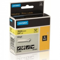 Dymo Rhino 19mm Black on Yellow Vinyl Tape (18433)