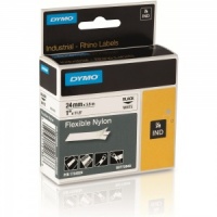 Dymo Rhino 24mm Black on White Flexible Nylon Tape (S0773840)