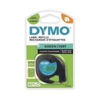 Dymo 12mm Green Plastic LetraTAG tape (91204)