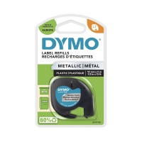 Dymo 12mm Metallic Silver LetraTAG tape (91208) - New